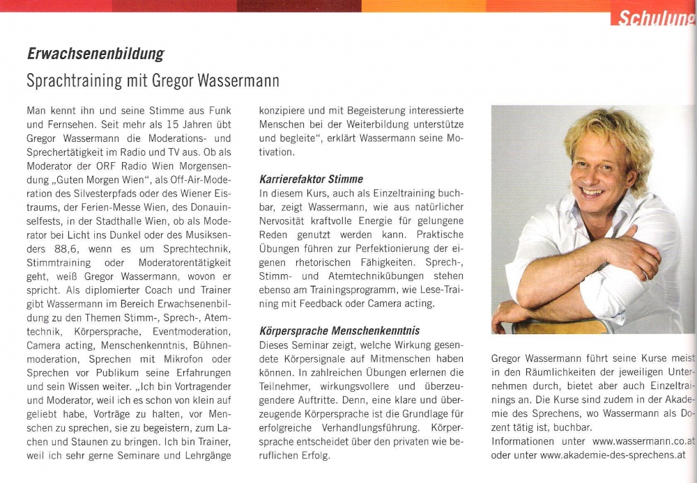 Presse-Artikel über unseren Dozenten Gregor Wassermann